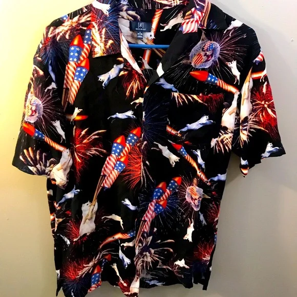 Unisex - Funny, festive 4th of July button down. - Picture 1 of 4